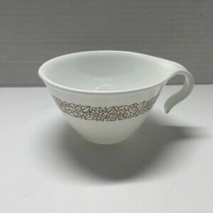 Vintage Corningware White and Brown Floral Cup set of 4